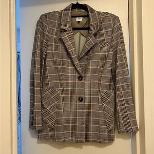 Cabi Pastime Blazer Jacket Multi Color Plaid 2-Button Style